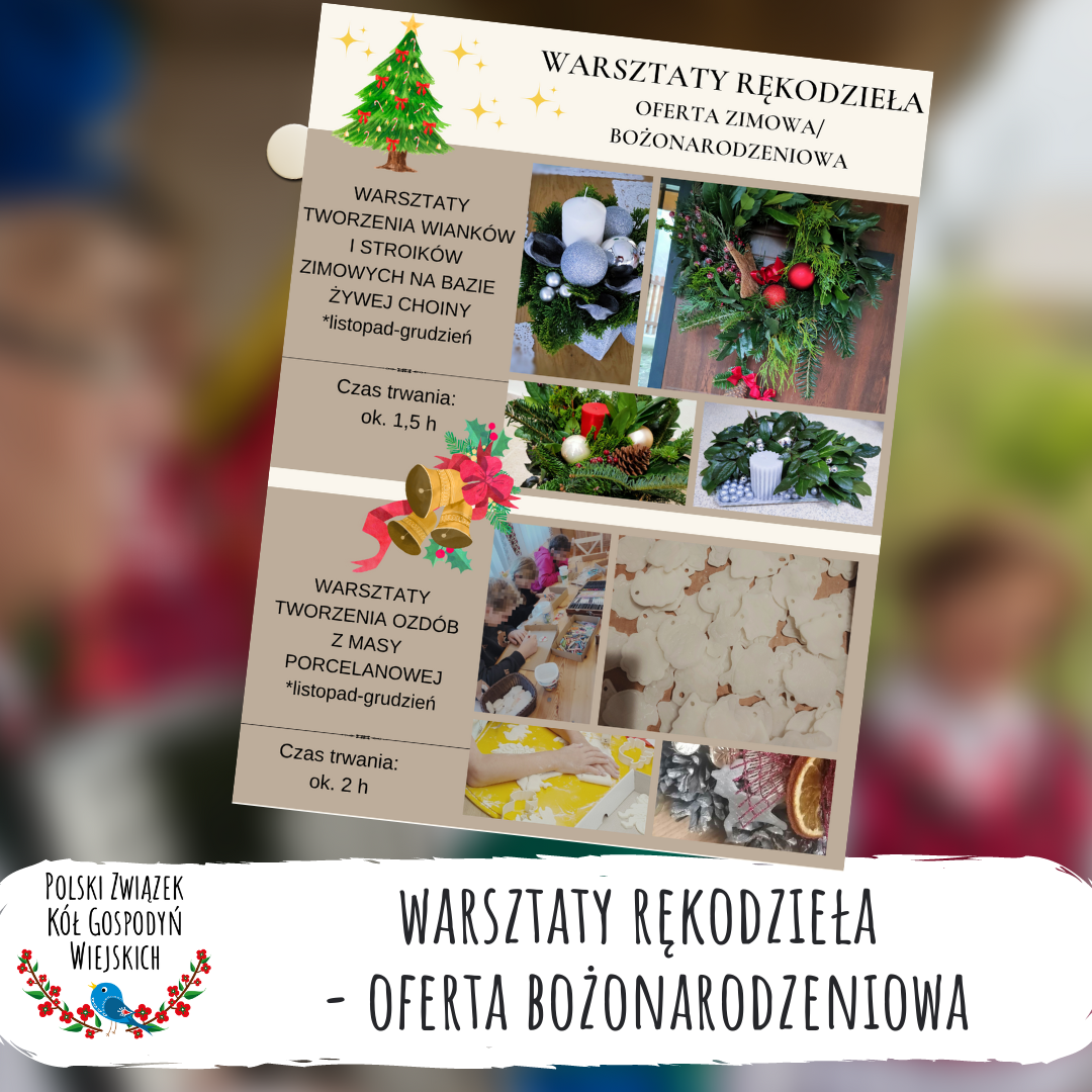 Warsztaty rękodzieła oferta bożnoraodzeniowa